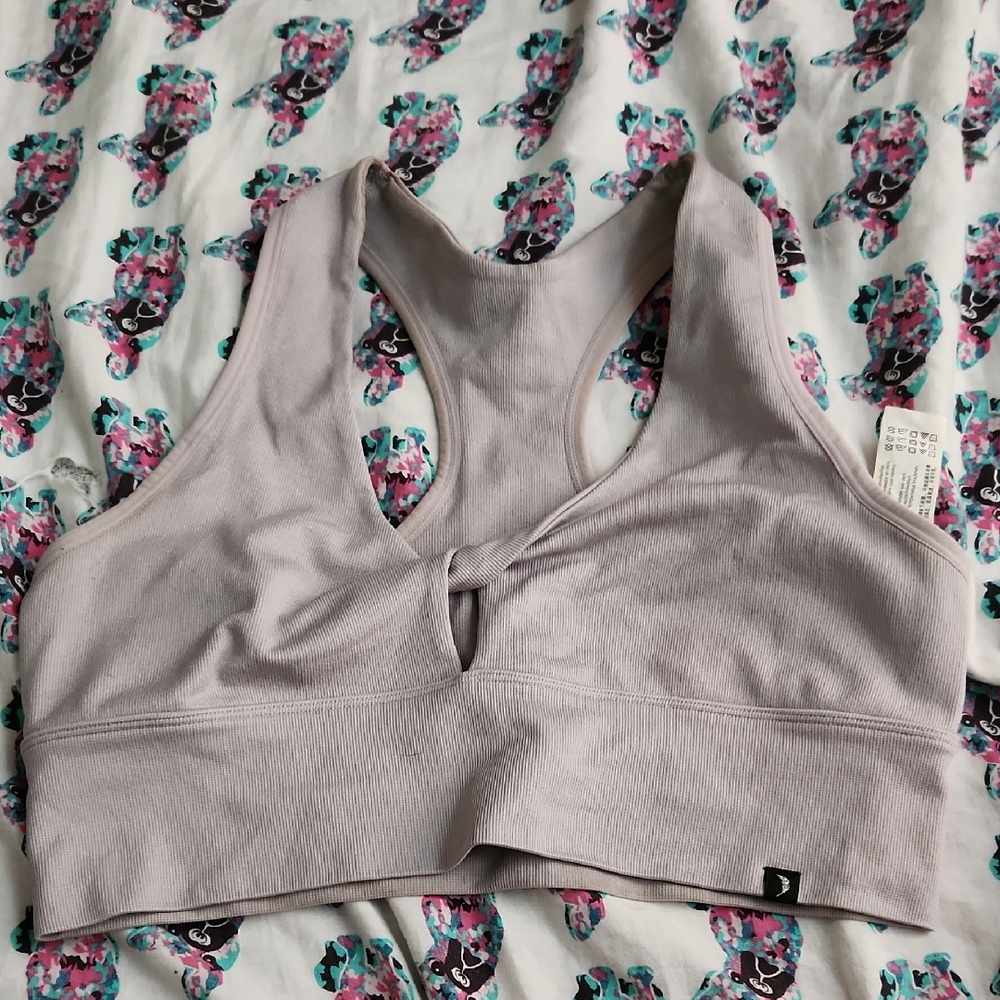 Jessica Simpson Purple V-Neck Sports Bra